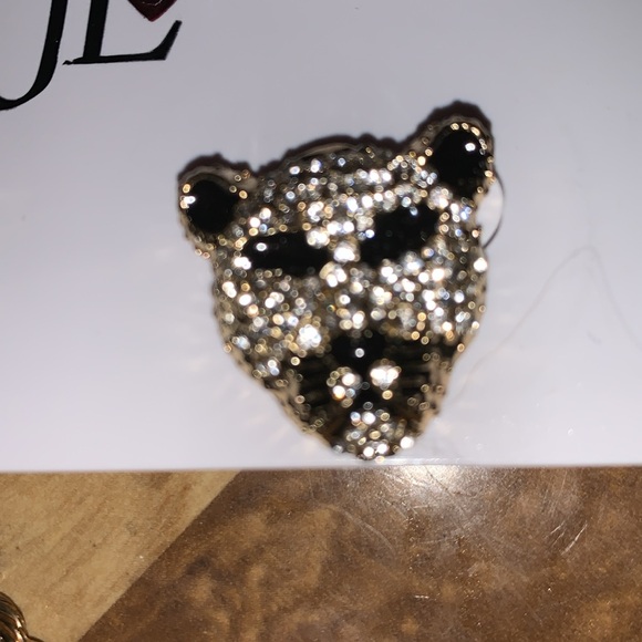 JL DESIGN CHEETA GOLDTONE EARRINGS & MATCHING TOGGLE BRACELET* - Picture 3 of 8